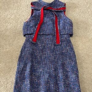 J Crew Tweed Tie-Neck Shift Dress-size 4P
